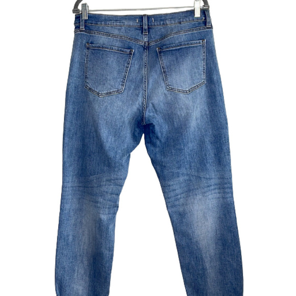 TheMogan Jeans Frankie Low Rise Girlfriend Distressed Rip Roll Up Blue Size 13 - Picture 6 of 9